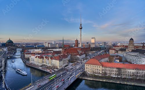 Wallpaper Mural Wide panoramic view Berlin City center before sunset Torontodigital.ca