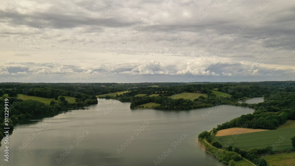 Clouds over lake