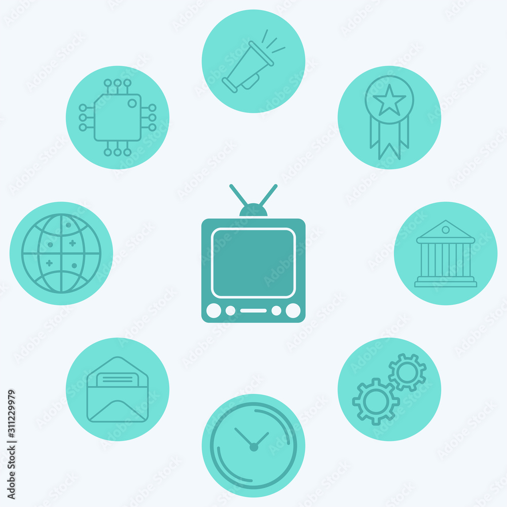 Retro television vector icon sign symbol Retro television vector icon sign symbol