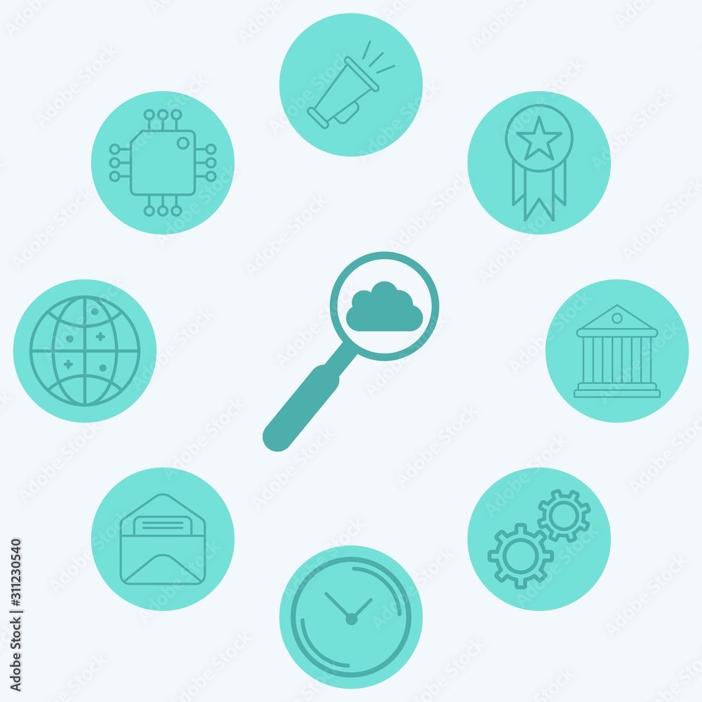 Search cloud vector icon sign symbol Search cloud vector icon sign symbol