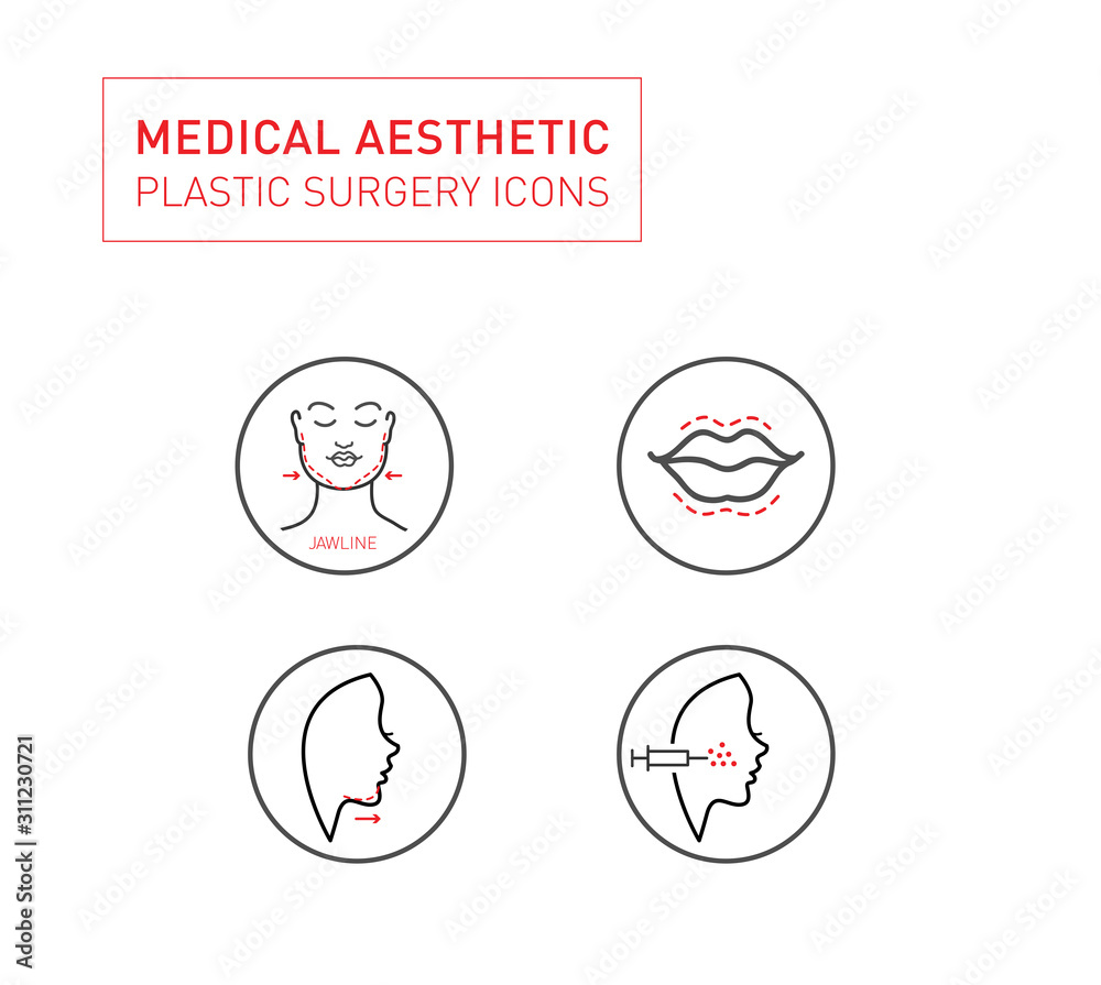 Plastic surgery,Medical Aesthetic and beauty Line icon