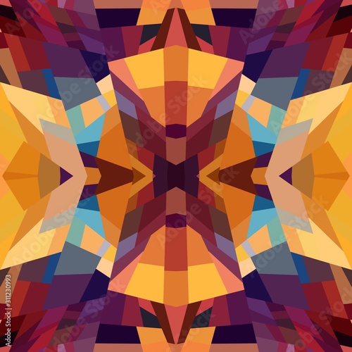 Polygonal abstract background. Endless geometric pattern. Multicolored pattern for case phone, pillow, tile, package, gift and wrapping paper.