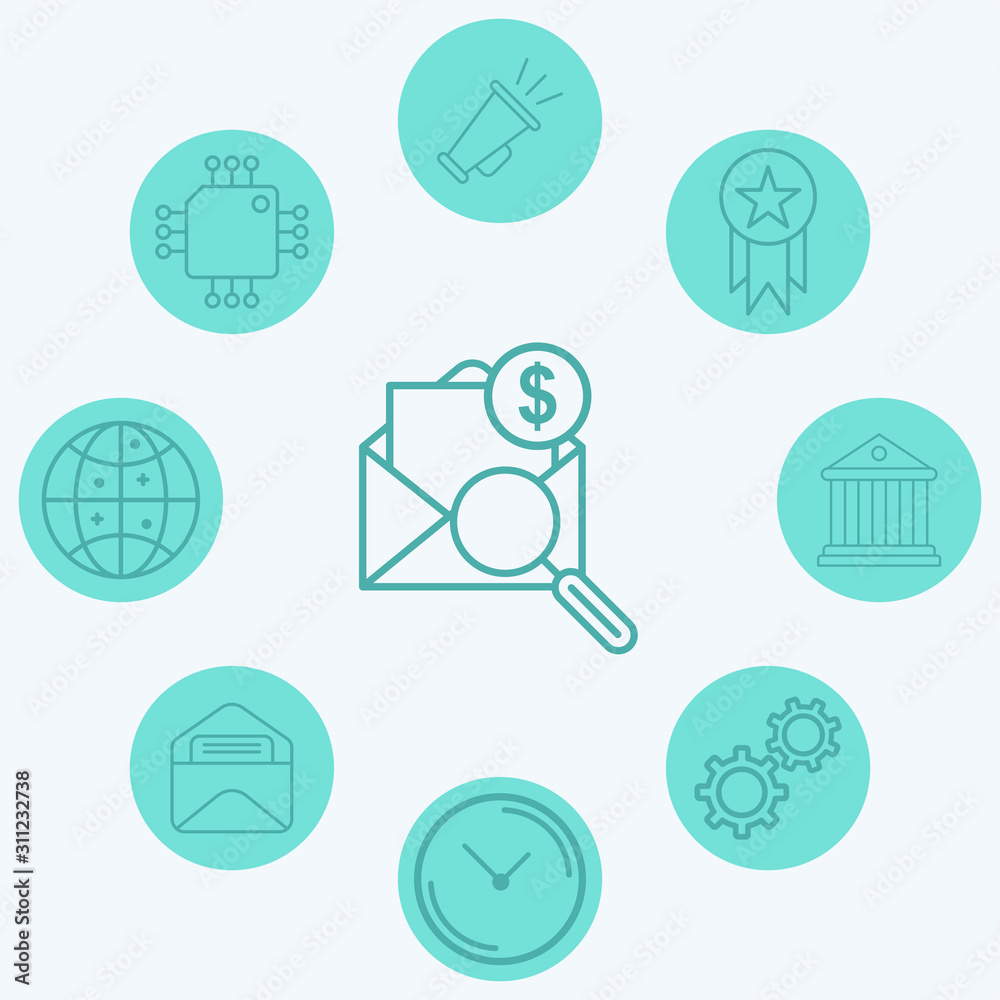 Search mail vector icon sign symbol Search mail vector icon sign symbol