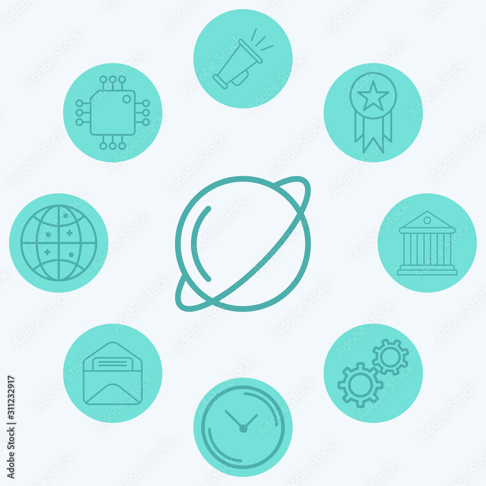 Saturn vector icon sign symbol Saturn vector icon sign symbol