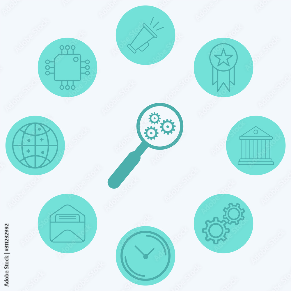 Search settings vector icon sign symbol Search settings vector icon sign symbol