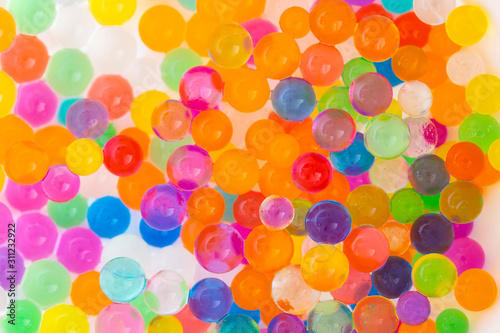 Colorful growing water balls background