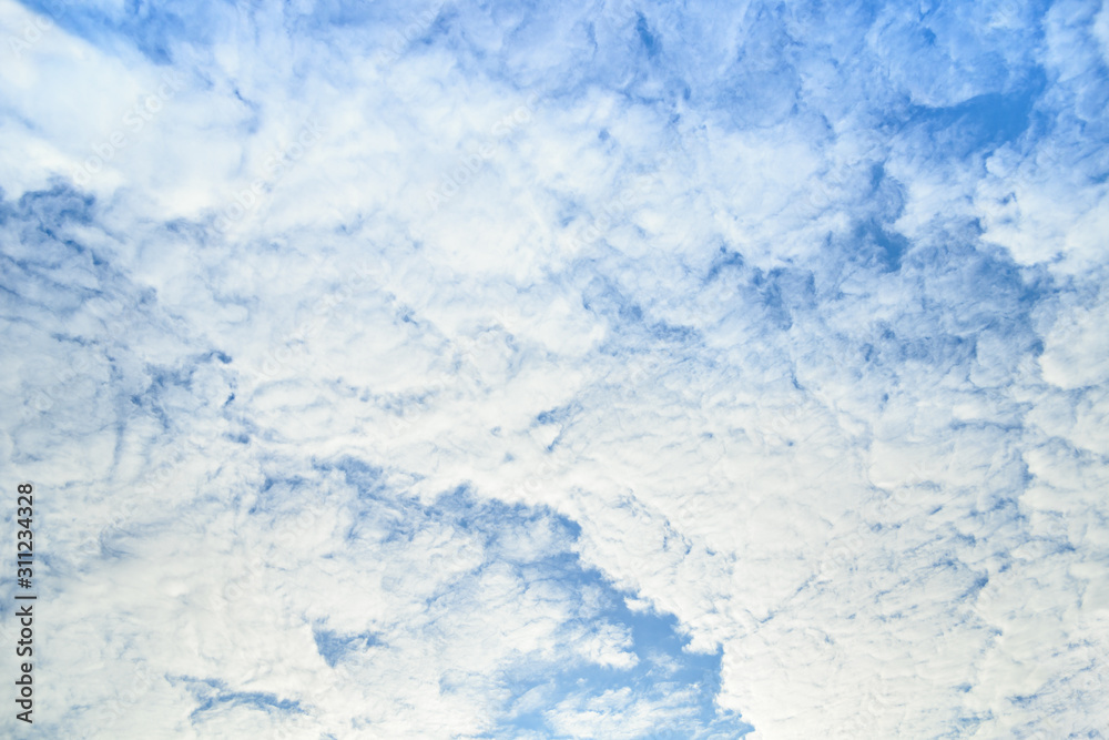 Blue sky with clouds.