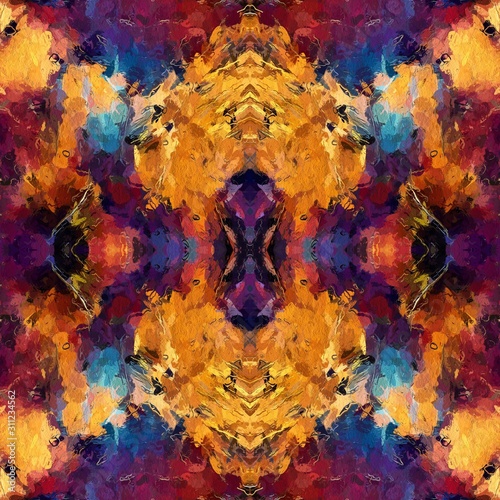 Abstract background with colorful gradient. Endless seamless pattern. Backdrop with purple, pink, blue, and yellow colors. Pattern for textile, fabric, tile, package, gift and wrapping paper.