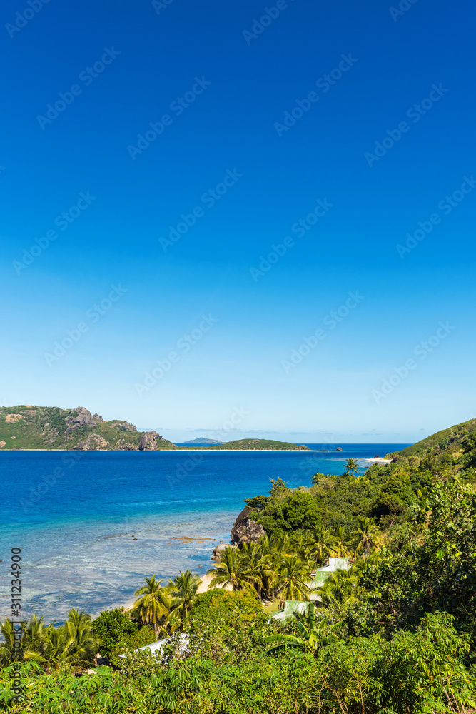Tropical landscape of the island, Fiji. Copy space for text. Tropical landscape of the island, Fiji. Copy space for text.