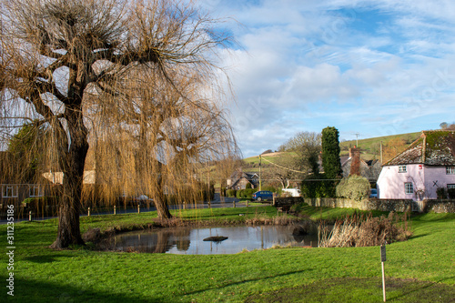 East Dean Village West Sussex green still looking beautiful and tranquil in December.