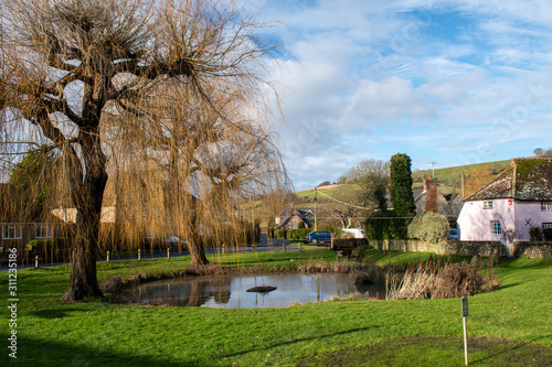 East Dean Village West Sussex green still looking beautiful and tranquil in December. photo