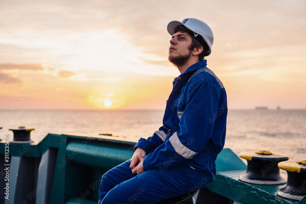 Marine Deck Officer Or Chief Mate On Deck Of Offshore Vessel Or Ship marine-deck-officer-or-chief-mate-on-deck-of-offshore-vessel-or-ship