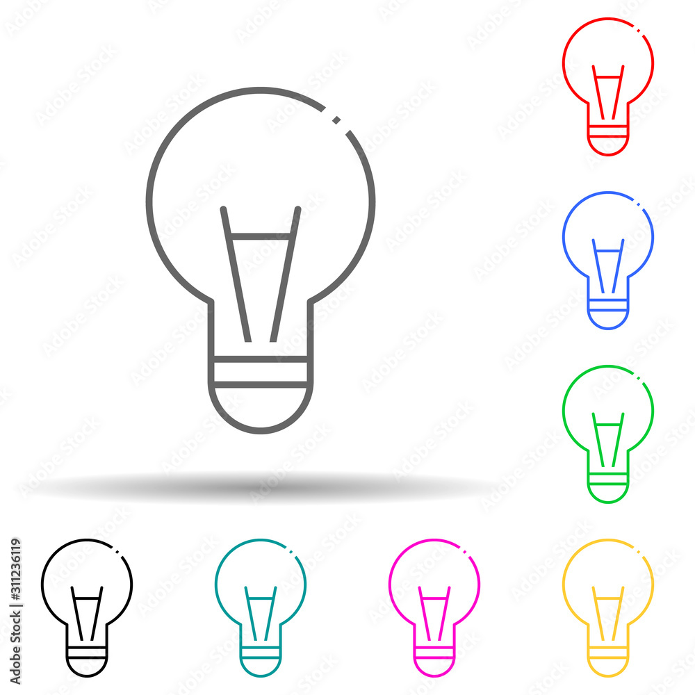 light bulb multi color style icon. Simple thin line, outline vector of Scientifics study icons for ui and ux, website or mobile application light bulb multi color style icon. Simple thin line, outline vector of Scientifics study icons for ui and ux, website or mobile application