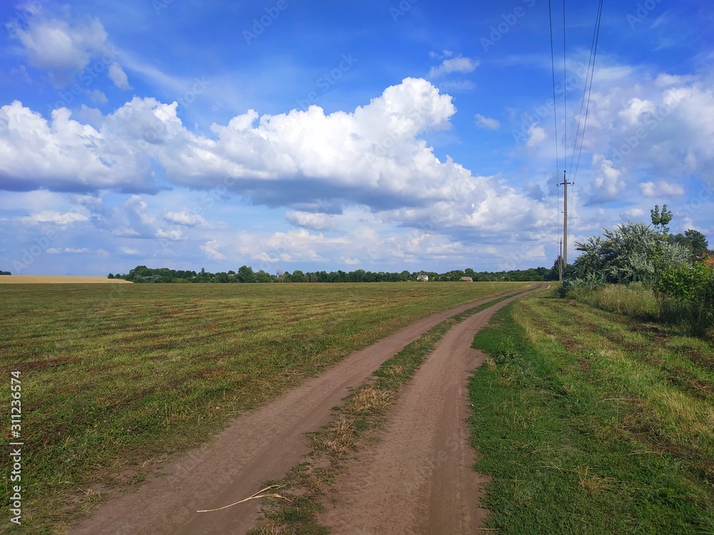 village road in the field