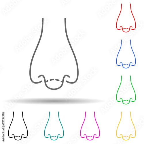 Nose esthetic surgery multi color style icon. Simple thin line, outline vector of anti agies icons for ui and ux, website or mobile application