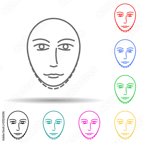 Anti aging neck surgery multi color style icon. Simple thin line, outline vector of anti agies icons for ui and ux, website or mobile application