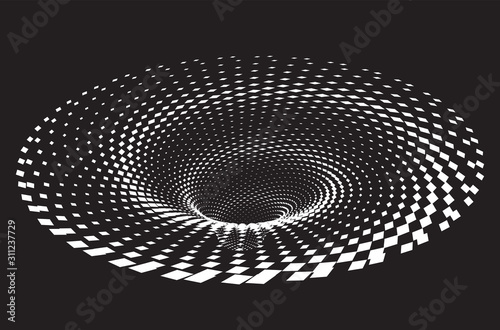 Dotted Halftone Vector Spiral Pattern or Texture