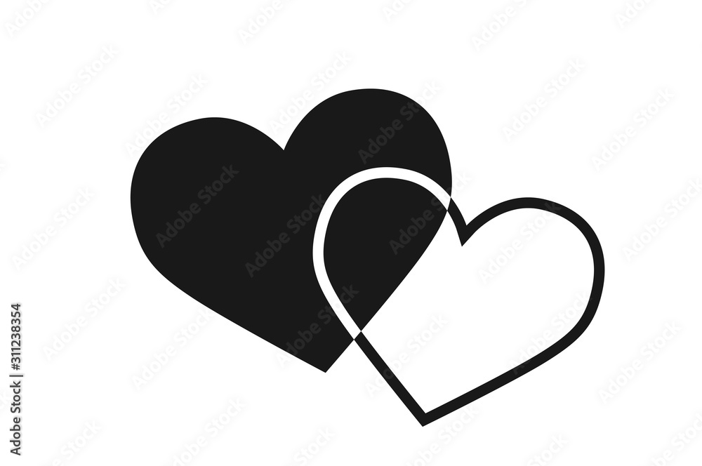 two heart icon. love symbol and valentines design element two heart icon. love symbol and valentines design element