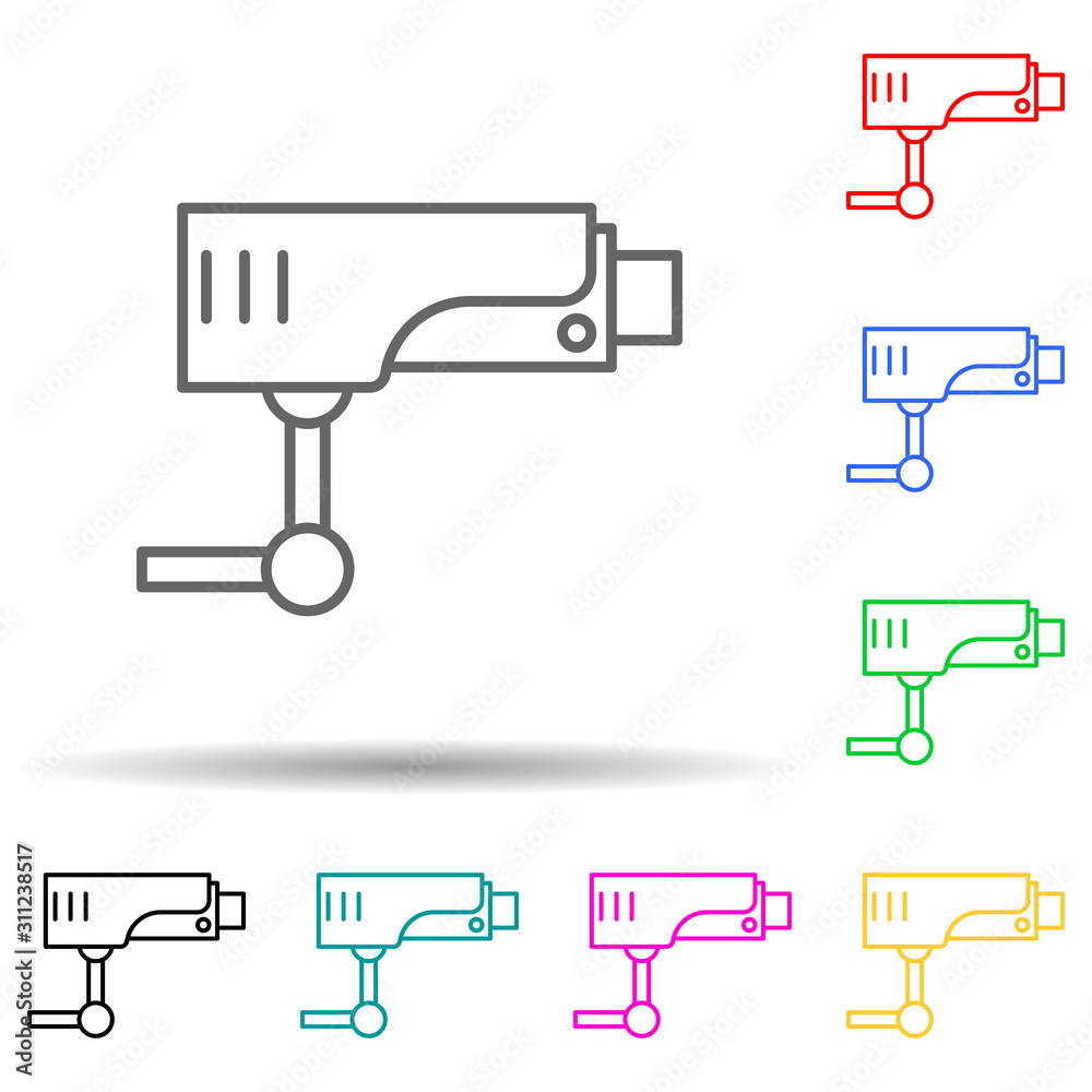 Surveillance Camera multi color style icon. Simple thin line, outline vector of crime Investigation icons for ui and ux, website or mobile application Surveillance Camera multi color style icon. Simple thin line, outline vector of crime Investigation icons for ui and ux, website or mobile application