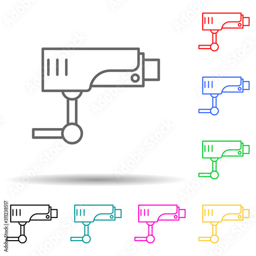 Surveillance Camera multi color style icon. Simple thin line  outline vector of crime Investigation icons for ui and ux  website or mobile application