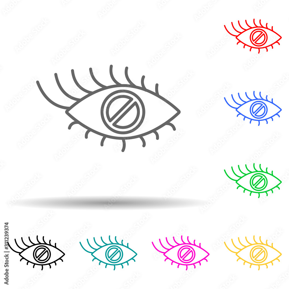 blind eye multi color style icon. Simple thin line, outline vector of disabled icons for ui and ux, website or mobile application blind eye multi color style icon. Simple thin line, outline vector of disabled icons for ui and ux, website or mobile application