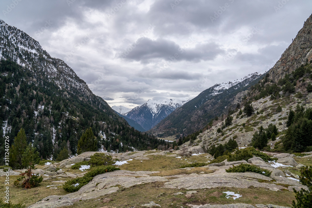 Balcony of Sant Esperit in National Park of Aigüestortes and lake of Sant Maurici.