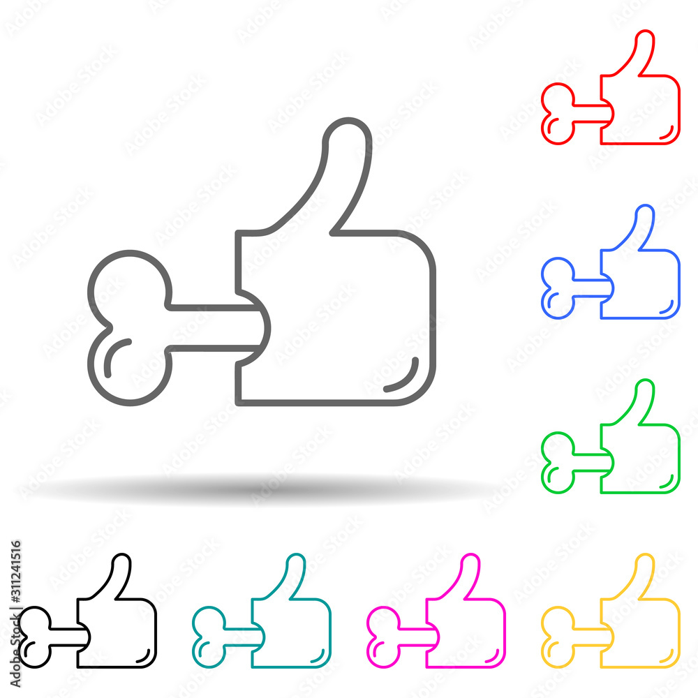 Halloween bone like multi color style icon. Simple thin line, outline vector of halloween icons for ui and ux, website or mobile application Halloween bone like multi color style icon. Simple thin line, outline vector of halloween icons for ui and ux, website or mobile application