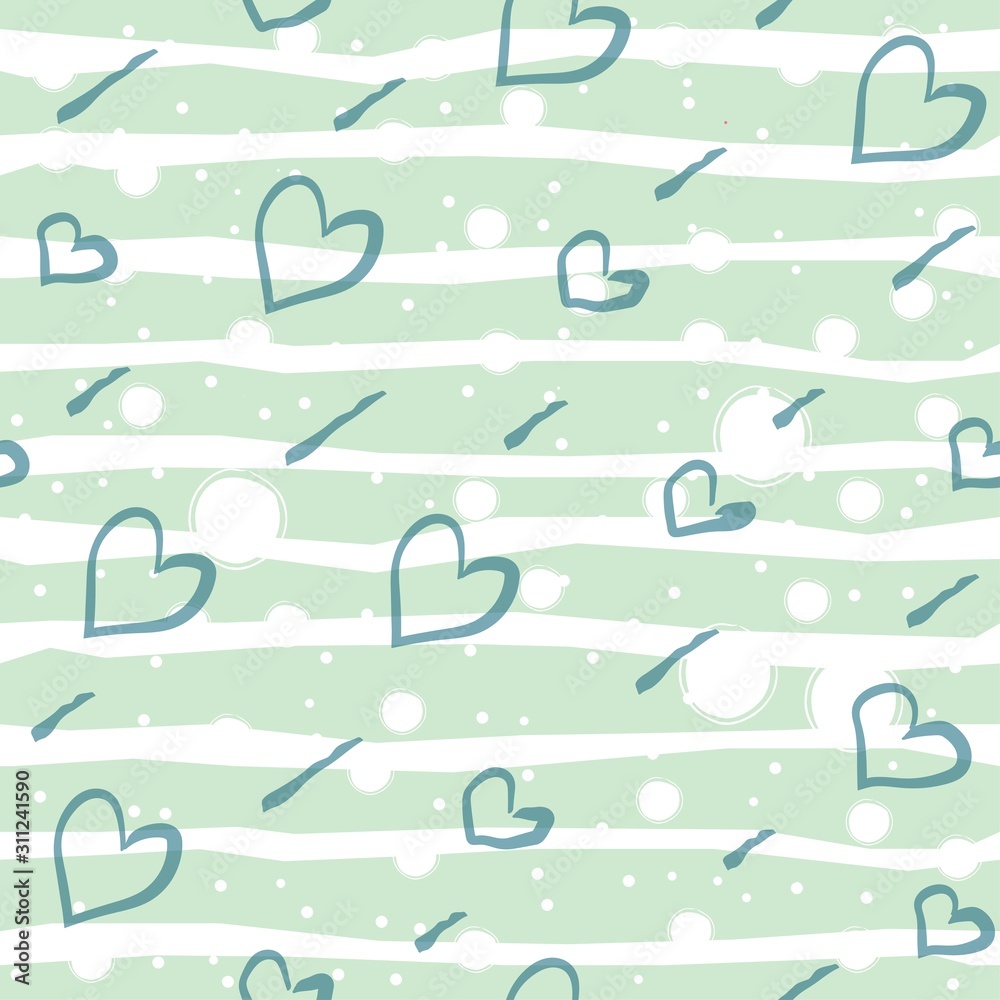 Seamless Pattern with Cute Stripes, funny shape. Repeating background for prints. Scandinavian Style.