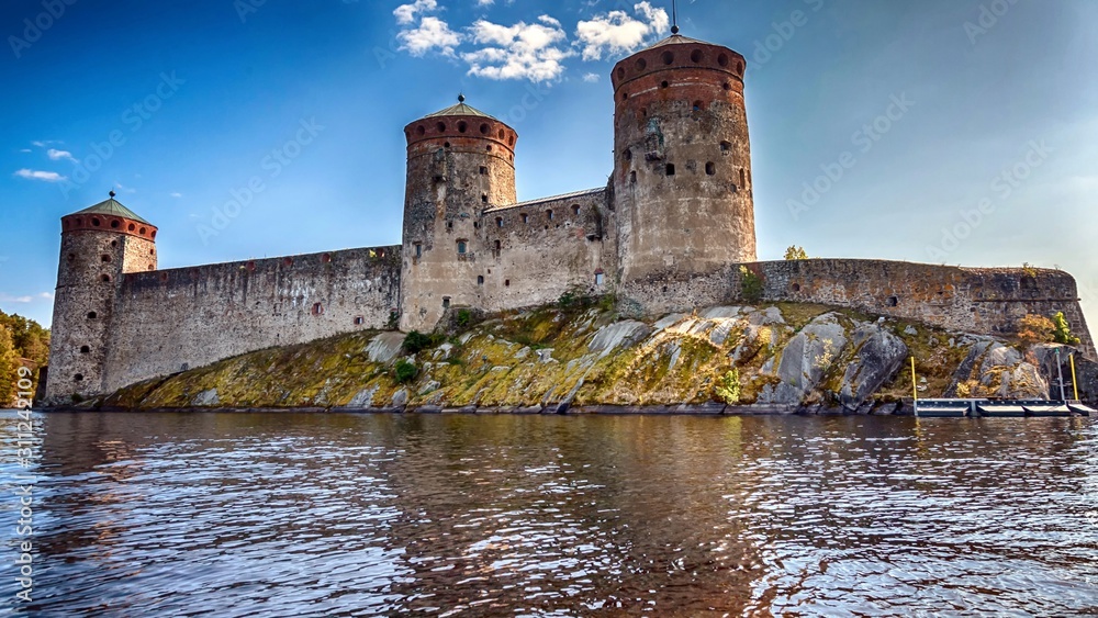 Olavinlinna castle on the lake in Savonlinna