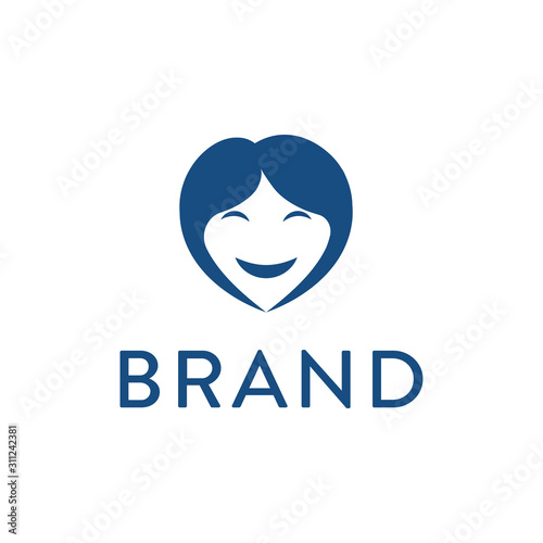 Logo Design Concept with Happy Face Icon