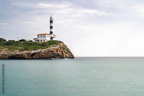 Lighthouse of Portocolom, Majorca island, Mediterranean Sea, Mallorca Spain