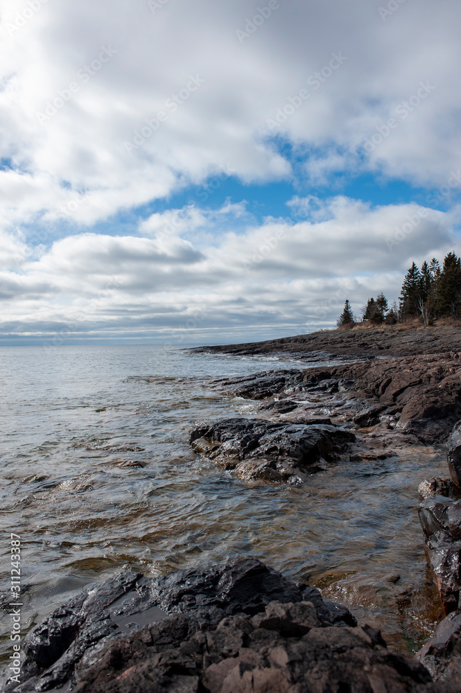 Rocky Shoreline with Lake Superior