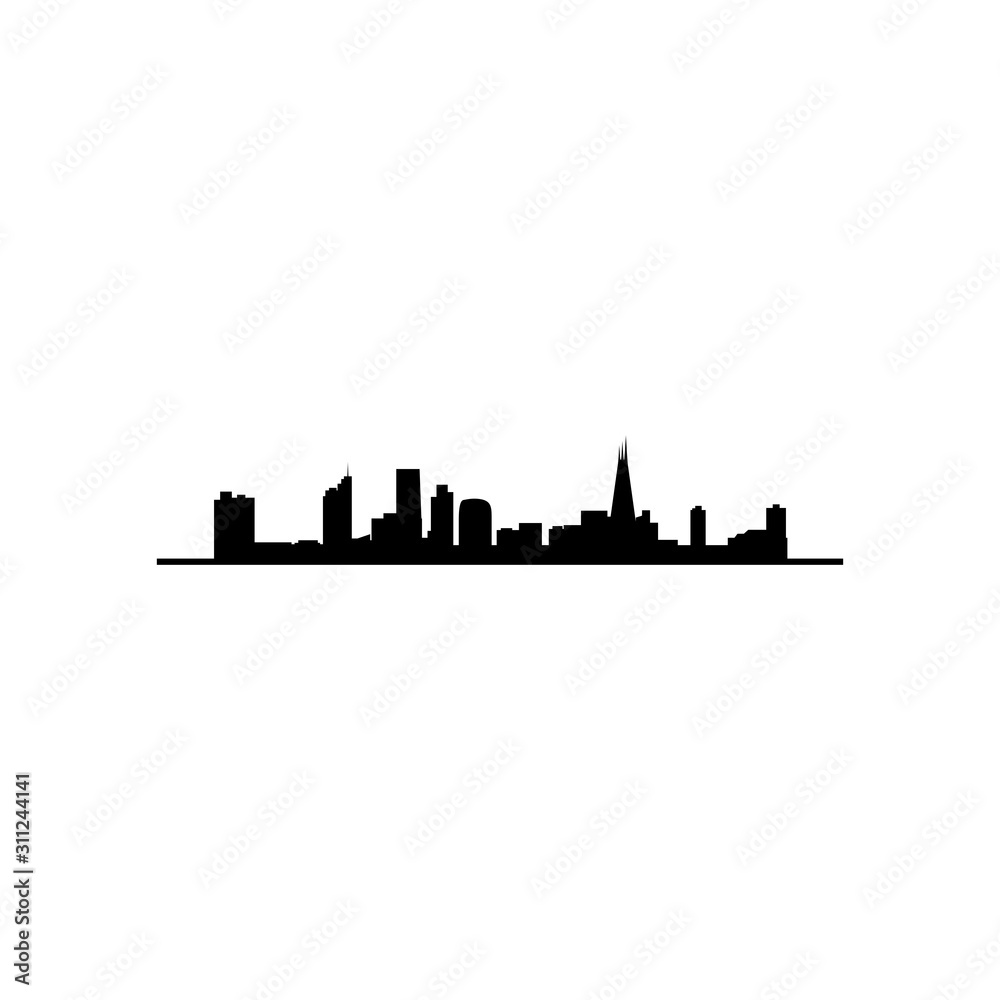 Tottenham skyline silhouette design logo vector art