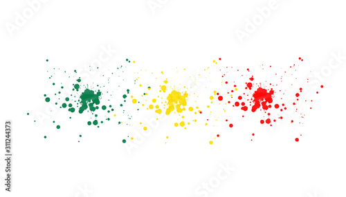 Multi-colored design blots. Spots of paint on a white background. Vector