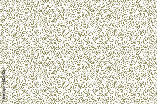 Sparkles texture for textile. beige celebration seamless background. Vector.
