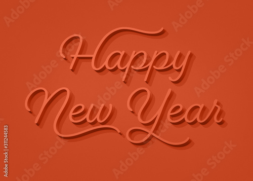 Happy New Year 3D Handwriting Card