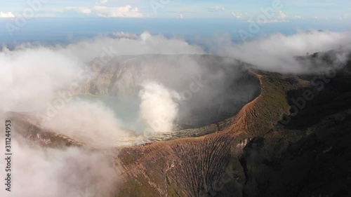 Wallpaper Mural Aerial shot of smoking Ijen crater, Eastern Java Indonesia Torontodigital.ca