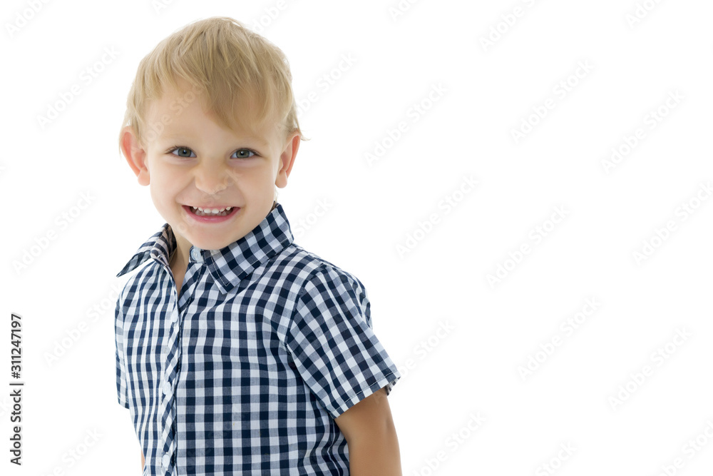 Little boy is playing with a soccer ball. Little boy is playing with a soccer ball.