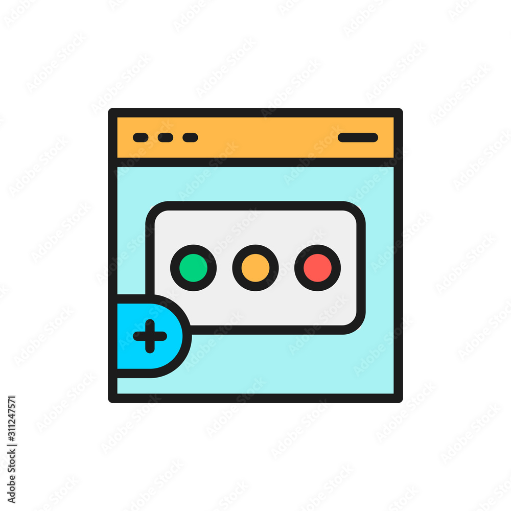 Feedback web page, review, chat flat color line icon. Feedback web page, review, chat flat color line icon.