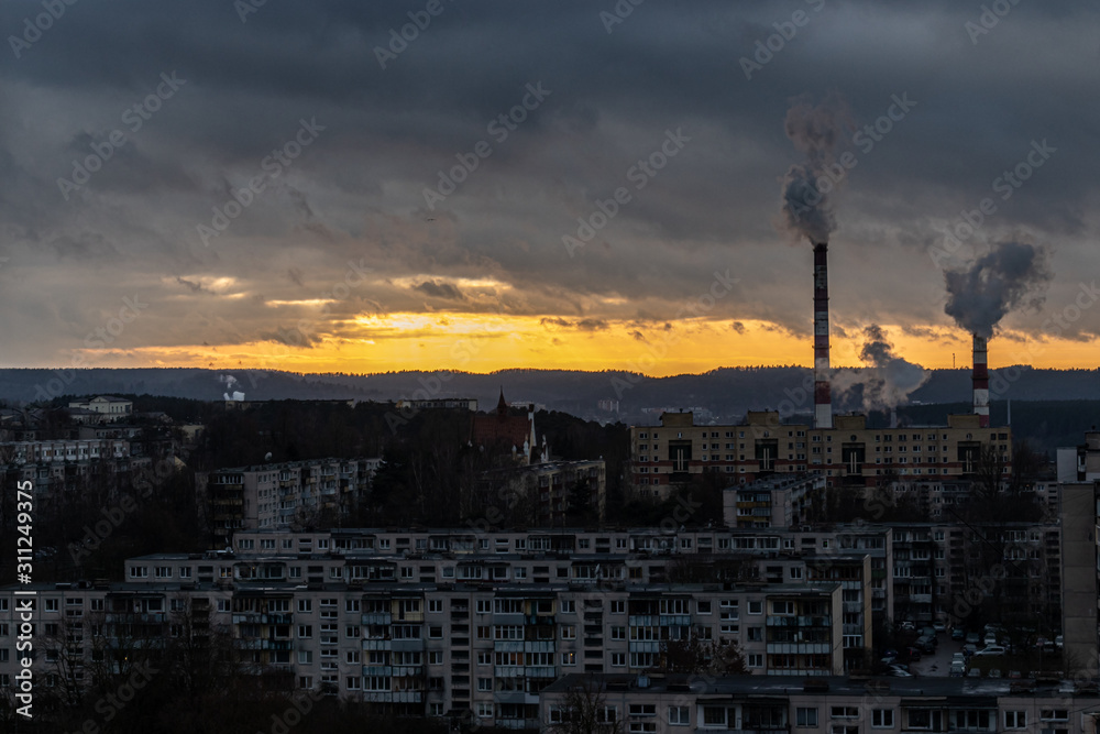 Naklejka premium Sunset in Vilnius