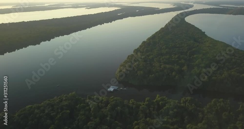 The Rio Negro forms the largest river archipelogues in the world in Anavilhanas National Park, in the middle of the Amazon rainforest. Amazonas, Brazil