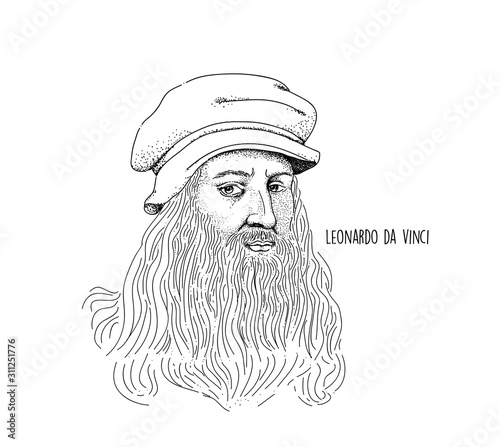 Leonardo Da Vinci Line Hand Drawing 
