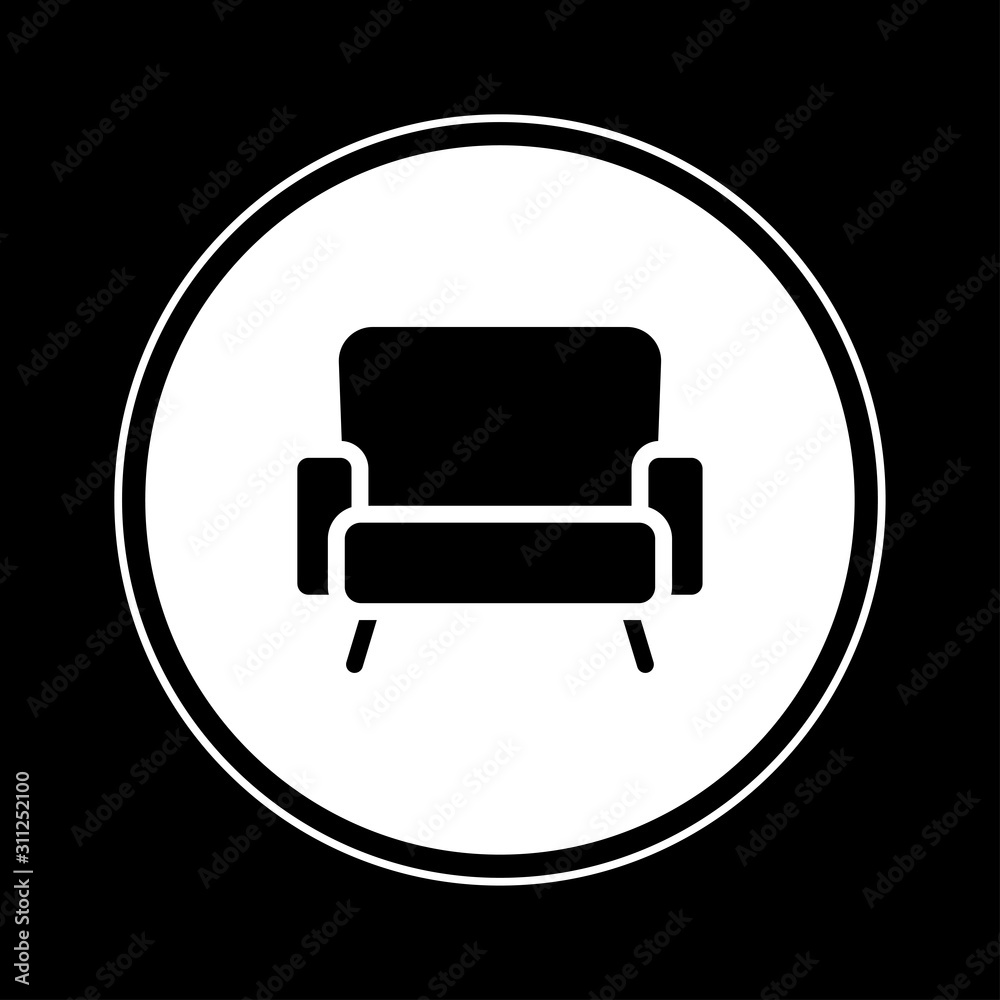 Armchair icon for web and mobile Armchair icon for web and mobile