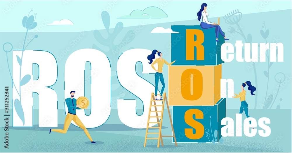 Fototapeta premium Return on Sales Acronym and Business People Poster