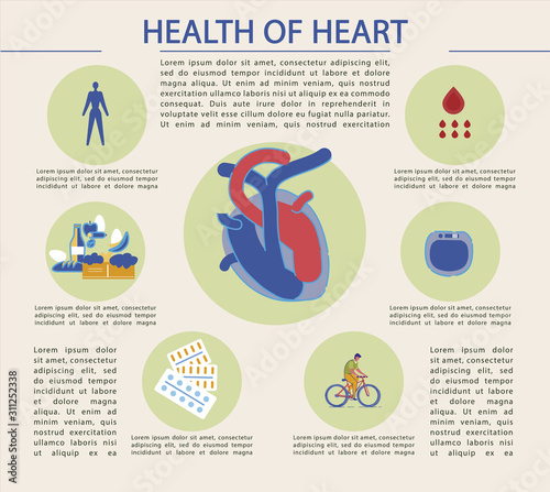 Bright Banner Written Health of Heart, Infographic