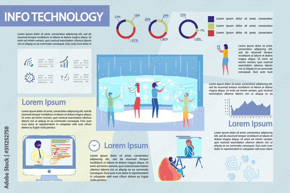 Bright Illustration Info Technology, Infographic.