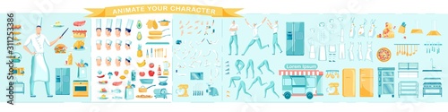 Cook, Confectioner Male Character Animation Set.