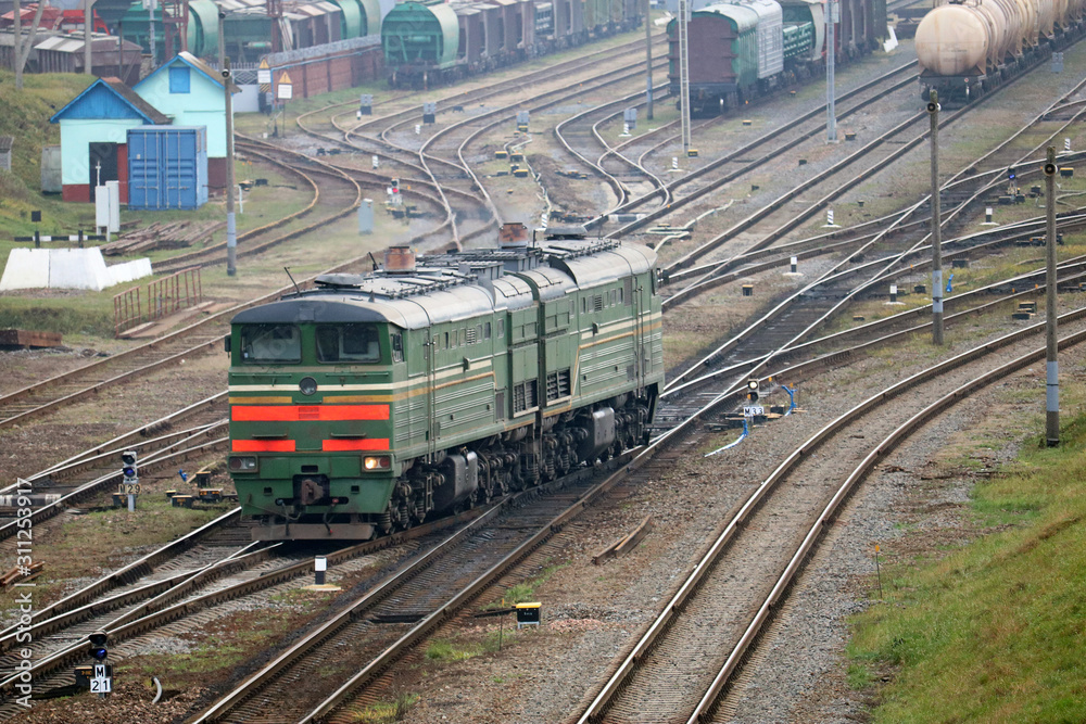 Fototapeta premium train at the railway station