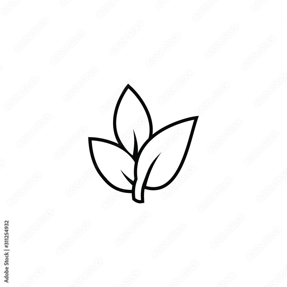 Leaf logo outline icon design vector illustration Leaf logo outline icon design vector illustration