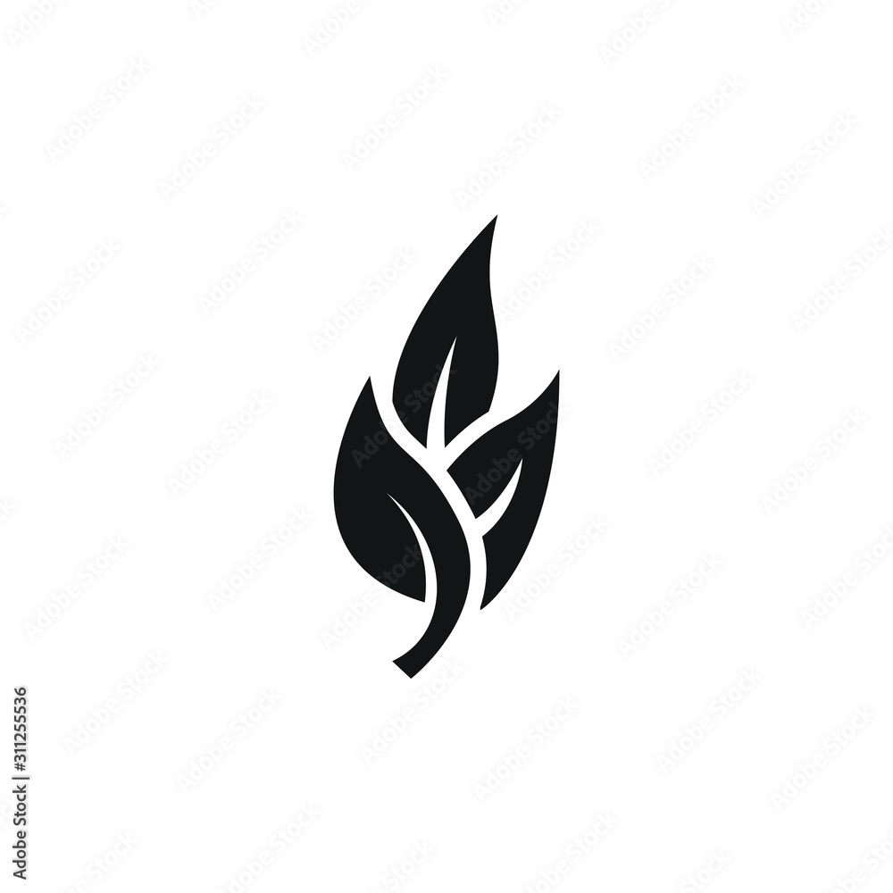 black Leaf logo icon design vector illustration